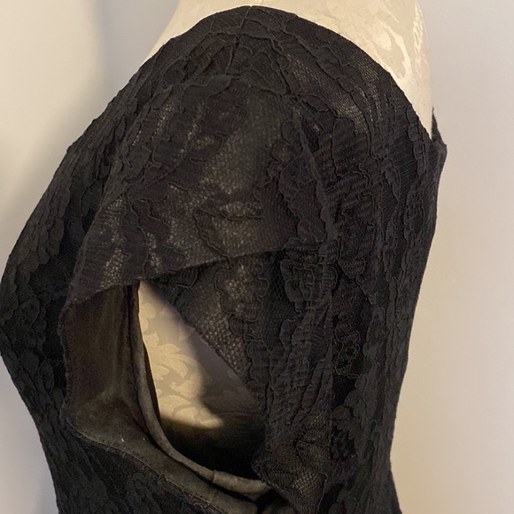 VTG INSPIRED Holiday dress tea- length sz16? BLACK LACE! Nice quality! - Picture 5 of 6